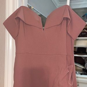 Mauve off the shoulder dress. NEVER WORN
